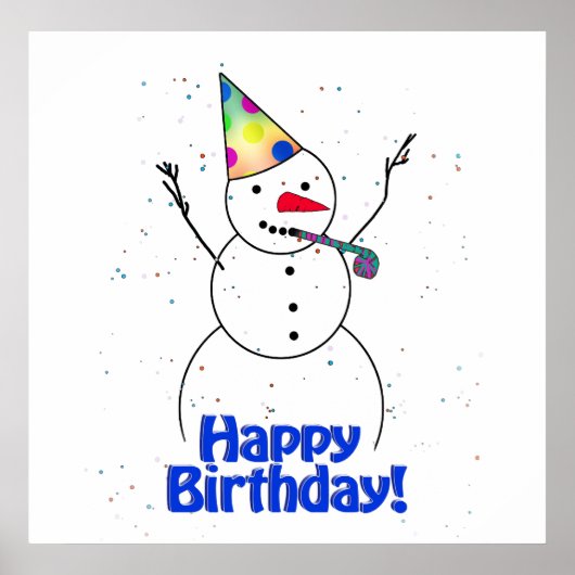 Happy Birthday Snowman Poster (Vorne)