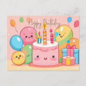 Happy Birthday So Kawaii ... ✿°•∘ɷ∘•°✿ .. Postkarte (Vorderseite)
