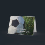 Happy Birthday Soccer Granddaughter Karte<br><div class="desc">A soccer birthday card of Granddaughter with a close up photo of a soccer ball in the grass and the words "Happy Birthday Granddaughter" at the bottom in white.</div>