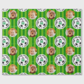 Happy Birthday Soccer Thema Foto Collage Geschenkpapier (Flach)