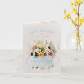 Happy Birthday Social Distanc Medical Mask Bouquet Karte (Gelbe Blume)