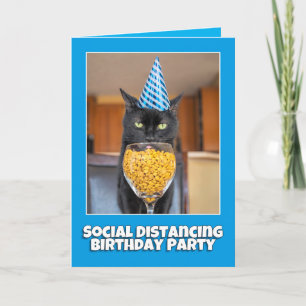 Happy Birthday Social Distancing Cat Spaß Feiertagskarte