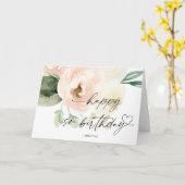 Happy Birthday Socially Distant Coronavirus Blush Karte (Gelbe Blume)