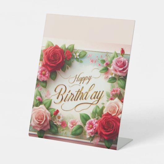 Happy Birthday Sockelschild (Vorderseite)