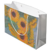 Happy Birthday Soft Sonnenblume Große Geschenktüte (Rückseite Schrägansicht)