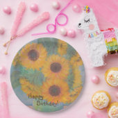 Happy Birthday Soft Sonnenblume Pappteller (Party)