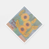 Happy Birthday Soft Sonnenblume Serviette (Ecke)