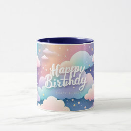 Happy Birthday Soft Watercolor Elegante Tasse