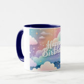Happy Birthday Soft Watercolor Elegante Tasse (Vorderseite Links)