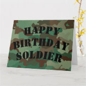 Happy Birthday Soldier Camouflage (Kurzer Text) Karte (Gelbe Blume)