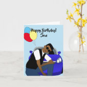 Happy Birthday Son African American Card Karte (Gelbe Blume)