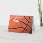 Happy Birthday Son Basketball Karte<br><div class="desc">Perfekt für jeden Basketballfan zum Geburtstag! Ein farbenfroher orangefarbener Basketball - ganz individuell für Sie,  ganz nach Ihren Wünschen!</div>