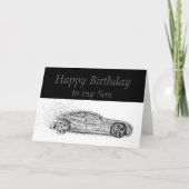 Happy Birthday Son Classic Cars Vehicles Karte (Vorderseite)