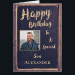 Happy Birthday Son Foto für seine Personalize Card<br><div class="desc">Happy Birthday Son Foto For Ihm Personalize Card ist großartig,  um Ihrem Sohn zu geben,  um ihm lassen wissen,  dass Sie ihn zu schätzen wissen und er ist speziell für Sie. Sie können die Karte personalisieren,  indem Sie das Foto Ihres Sohnes und Ihre Informationen hinzufügen.</div>