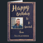 Happy Birthday Son Foto für seine Personalize Card<br><div class="desc">Happy Birthday Son Foto For Ihm Personalize Card ist großartig,  um Ihrem Sohn zu geben,  um ihm lassen wissen,  dass Sie ihn zu schätzen wissen und er ist speziell für Sie. Sie können die Karte personalisieren,  indem Sie das Foto Ihres Sohnes und Ihre Informationen hinzufügen.</div>