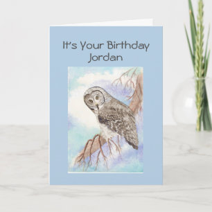 Happy Birthday Son, Great Gray Owl, Bird Card Karte