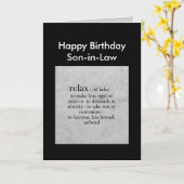 Happy Birthday Son-in-Law Definition Relax Spaß Karte (Gelbe Blume)