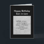 Happy Birthday Son-in-Law Definition Relax Spaß Karte<br><div class="desc">Happy Birthday Son-in-Law Definition von Relax Spaß Gruß</div>