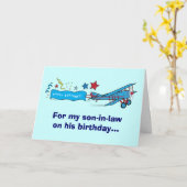 Happy Birthday Son-in-Law Flugzeug Karte (Gelbe Blume)