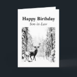 Happy Birthday Son-in-Law Vintag Stag, Deer Karte<br><div class="desc">Herzlichen Glückwunsch zum Geburtstag im Schwiegersohn Vintag Stag,  Hirsche,  Wildtiere,  Natur</div>