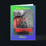 Happy Birthday Son Karte<br><div class="desc">kleiner Motor mit rotem Dampf,  um Ihrem Sohn zum Geburtstag zu wünschen.</div>