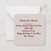 Happy Birthday Son Mitteilungskarte (Rückseite)