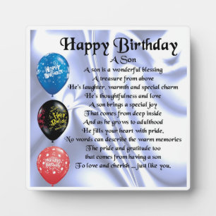 Happy Birthday Son Poem Plaque Fotoplatte