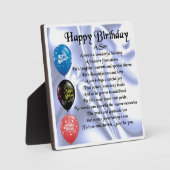 Happy Birthday Son Poem Plaque Fotoplatte (Vorderseite)