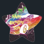 Happy Birthday Son Star Aufkleber<br><div class="desc">Happy Birthday Star Aufkleber</div>