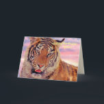 "Happy Birthday, Son" Tiger bei Sonnenuntergang Karte<br><div class="desc">Ein Foto eines schlafenden Tigers bei Sonnenuntergang.</div>