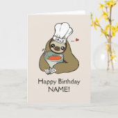 Happy Birthday Soup Sloth Card Maßgeschneiderte Vo Karte (Gelbe Blume)
