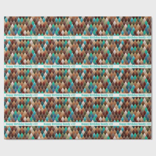 Happy Birthday Southwest Earth Tones Add Name Age Geschenkpapier (Flach)