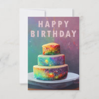 Happy Birthday Space Confetti Cake