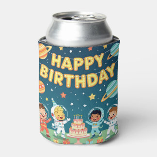 Happy birthday space theme dosenkühler