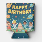 Happy birthday space theme dosenkühler (Vorderseite)