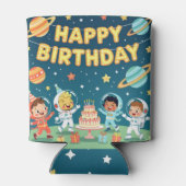 Happy birthday space theme dosenkühler (Rückseite)