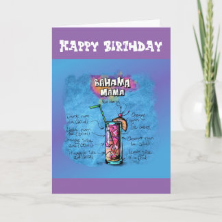 Happy Birthday Spaß - Bahama Mama Recipe Karte