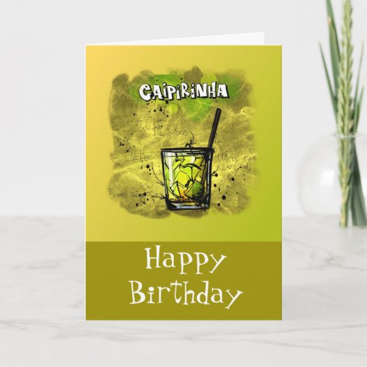 Happy Birthday Spaß - Caipirinha Recipe Karte (Vorderseite)