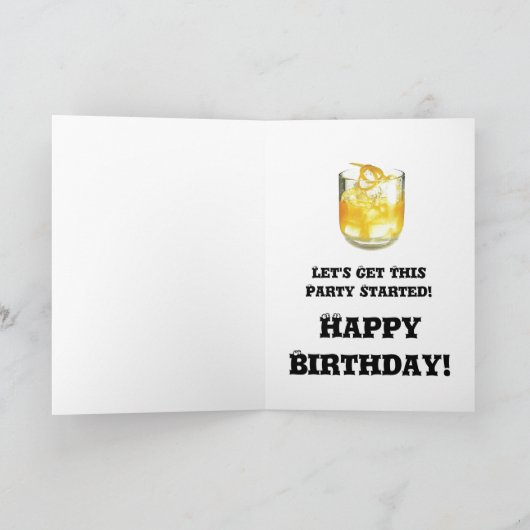 Happy Birthday Spaß - Whiskey Sour Rezept Karte (Innenseite)