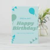 Happy Birthday Special Card Einladung (Stehend Vorderseite)