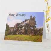 Happy Birthday Special Dampfzug Karte (Gelbe Blume)