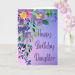 Happy Birthday Special Daughter Floral Blume Karte<br><div class="desc">Glücklich Geburtstags Special Daughter Grüße Card mit wunderschönen floralen Aquarellfarben Blume und Lavendel als Hintergrund. Ihre Tochter ist sicher, diese schöne und auffällige Karte mit ihren lebhaften Farben Liebe. Der Schriftart ist schön und extravagant, aber leicht zu lesen. Herzliche und sentimentale Botschaft ist auf der Innenseite der Karte, die deine...</div>