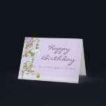 Happy Birthday Special Friend Morning Glory Flower Karte<br><div class="desc">Send a special friend happy birthday wishes with this card featuring watercolor morning glory flowers and a touch of white lace patterning</div>
