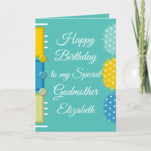 Happy Birthday Special Godmutter grün Karte