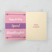 Happy Birthday Special Grandtochter Foto Karte (Innenseite)