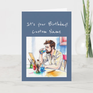 Happy Birthday  Special Watercolor Artist Humor Karte