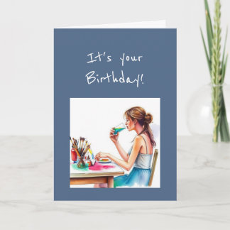 Happy Birthday Special Watercolor Artist Humor Karte