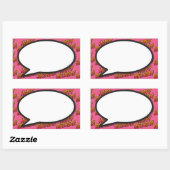 Happy Birthday Speech Bubble Fun Retro Comic Book Rechteckiger Aufkleber (Blatt)