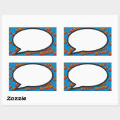 Happy Birthday Speech Bubble Fun Retro Comic Book Rechteckiger Aufkleber (Blatt)