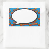 Happy Birthday Speech Bubble Fun Retro Comic Book Rechteckiger Aufkleber (Tasche)
